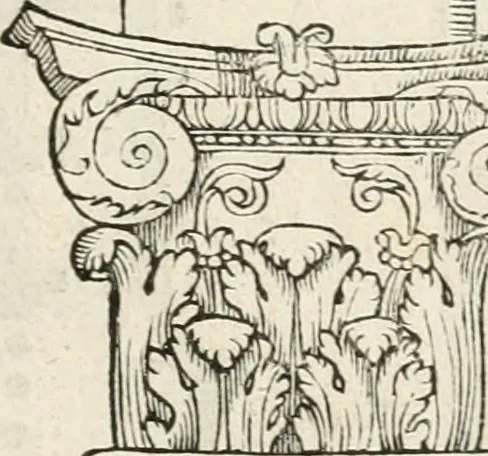An illustration from Die alder vermaertste antique edificien : vã temple, theatre, amphitheatre, paleisen, therme, obeliske, brugge, archetriuphal, etc. vescreueeñ gefigureert met haren grondede eñ mate oock de plaetsen daerse staen, eñ wiese dede make, 1546, leaf 94