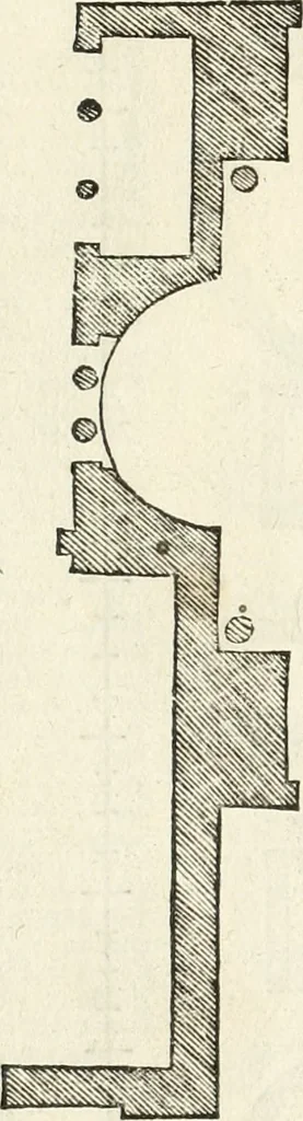 An illustration from Die alder vermaertste antique edificien : vã temple, theatre, amphitheatre, paleisen, therme, obeliske, brugge, archetriuphal, etc. vescreueeñ gefigureert met haren grondede eñ mate oock de plaetsen daerse staen, eñ wiese dede make, 1546, leaf 97