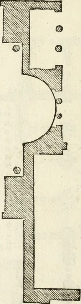 An illustration from Die alder vermaertste antique edificien : vã temple, theatre, amphitheatre, paleisen, therme, obeliske, brugge, archetriuphal, etc. vescreueeñ gefigureert met haren grondede eñ mate oock de plaetsen daerse staen, eñ wiese dede make, 1546, leaf 97