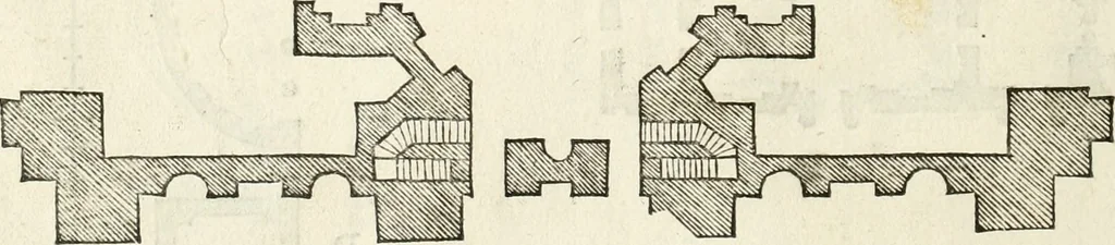 An illustration from Die alder vermaertste antique edificien : vã temple, theatre, amphitheatre, paleisen, therme, obeliske, brugge, archetriuphal, etc. vescreueeñ gefigureert met haren grondede eñ mate oock de plaetsen daerse staen, eñ wiese dede make, 1546, leaf 97