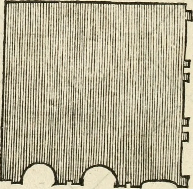 An illustration from Die alder vermaertste antique edificien : vã temple, theatre, amphitheatre, paleisen, therme, obeliske, brugge, archetriuphal, etc. vescreueeñ gefigureert met haren grondede eñ mate oock de plaetsen daerse staen, eñ wiese dede make, 1546, leaf 99