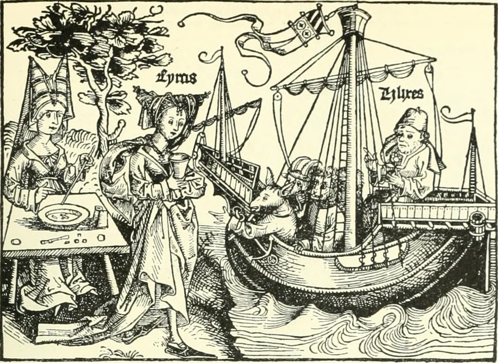 An illustration from Die Altdeutsche Buchillustration, 1912, leaf 82