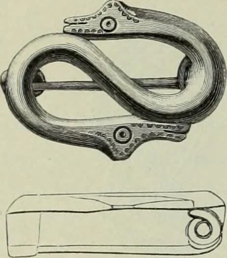 An illustration from Die altgermanische thierornamentik; typologische studie über germanische metallgegenstände aus dem IV. bis IX. jahrhundert, nebst einer studie über irische ornamentik, 1904, leaf 101