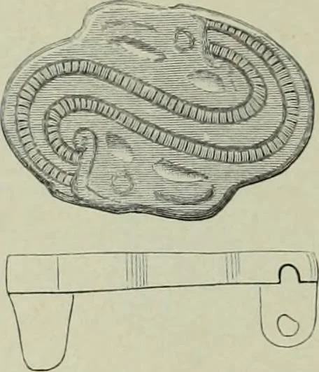 An illustration from Die altgermanische thierornamentik; typologische studie über germanische metallgegenstände aus dem IV. bis IX. jahrhundert, nebst einer studie über irische ornamentik, 1904, leaf 101
