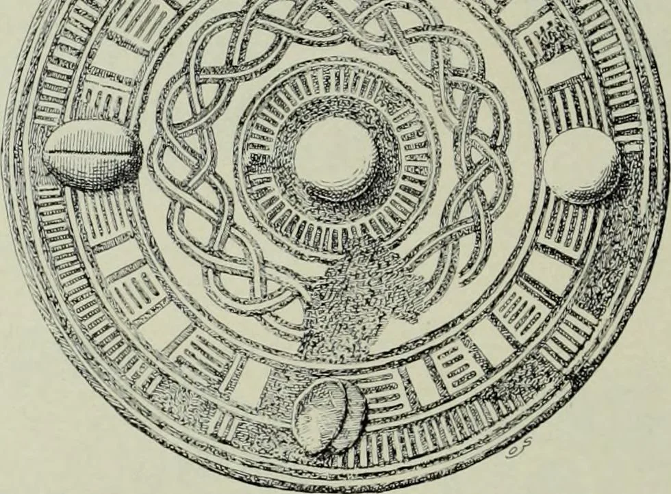 An illustration from Die altgermanische thierornamentik; typologische studie über germanische metallgegenstände aus dem IV. bis IX. jahrhundert, nebst einer studie über irische ornamentik, 1904, leaf 103