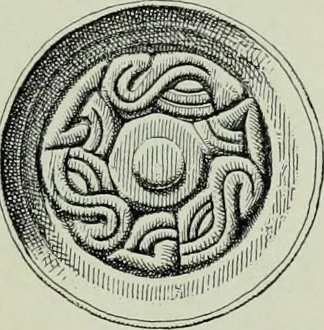 An illustration from Die altgermanische thierornamentik; typologische studie über germanische metallgegenstände aus dem IV. bis IX. jahrhundert, nebst einer studie über irische ornamentik, 1904, leaf 104