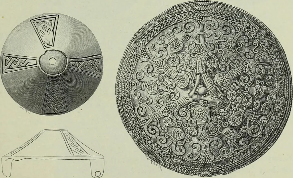An illustration from Die altgermanische thierornamentik; typologische studie über germanische metallgegenstände aus dem IV. bis IX. jahrhundert, nebst einer studie über irische ornamentik, 1904, leaf 106