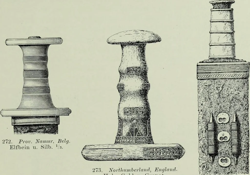 An illustration from Die altgermanische thierornamentik; typologische studie über germanische metallgegenstände aus dem IV. bis IX. jahrhundert, nebst einer studie über irische ornamentik, 1904, leaf 124