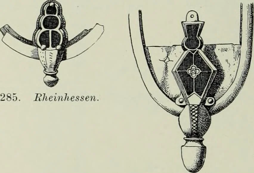 An illustration from Die altgermanische thierornamentik; typologische studie über germanische metallgegenstände aus dem IV. bis IX. jahrhundert, nebst einer studie über irische ornamentik, 1904, leaf 127