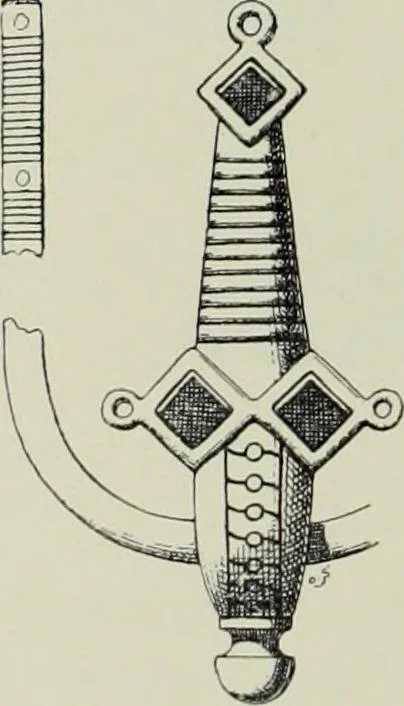 An illustration from Die altgermanische thierornamentik; typologische studie über germanische metallgegenstände aus dem IV. bis IX. jahrhundert, nebst einer studie über irische ornamentik, 1904, leaf 127