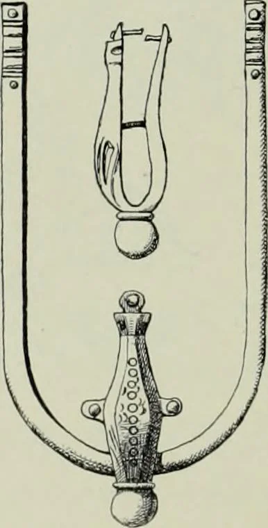 An illustration from Die altgermanische thierornamentik; typologische studie über germanische metallgegenstände aus dem IV. bis IX. jahrhundert, nebst einer studie über irische ornamentik, 1904, leaf 127