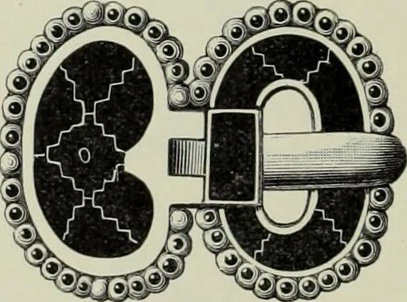 An illustration from Die altgermanische thierornamentik; typologische studie über germanische metallgegenstände aus dem IV. bis IX. jahrhundert, nebst einer studie über irische ornamentik, 1904, leaf 129
