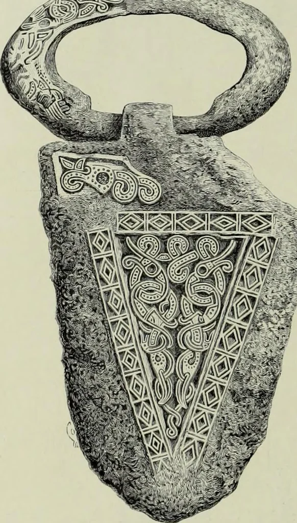An illustration from Die altgermanische thierornamentik; typologische studie über germanische metallgegenstände aus dem IV. bis IX. jahrhundert, nebst einer studie über irische ornamentik, 1904, leaf 133