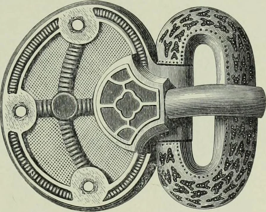 An illustration from Die altgermanische thierornamentik; typologische studie über germanische metallgegenstände aus dem IV. bis IX. jahrhundert, nebst einer studie über irische ornamentik, 1904, leaf 134