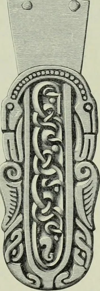 An illustration from Die altgermanische thierornamentik; typologische studie über germanische metallgegenstände aus dem IV. bis IX. jahrhundert, nebst einer studie über irische ornamentik, 1904, leaf 138