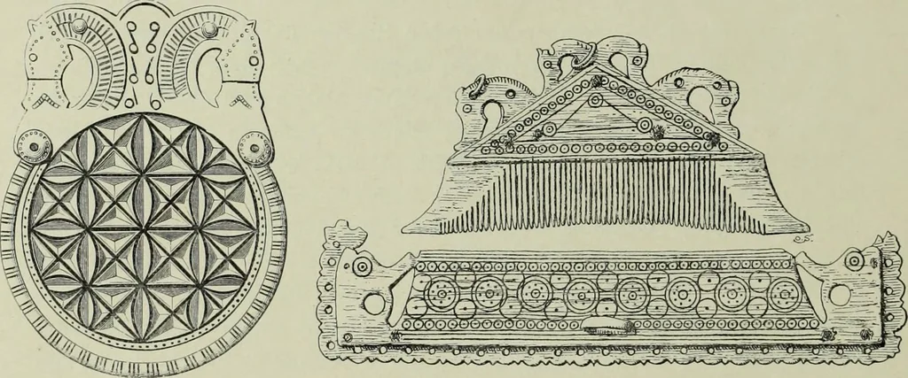 An illustration from Die altgermanische thierornamentik; typologische studie über germanische metallgegenstände aus dem IV. bis IX. jahrhundert, nebst einer studie über irische ornamentik, 1904, leaf 141