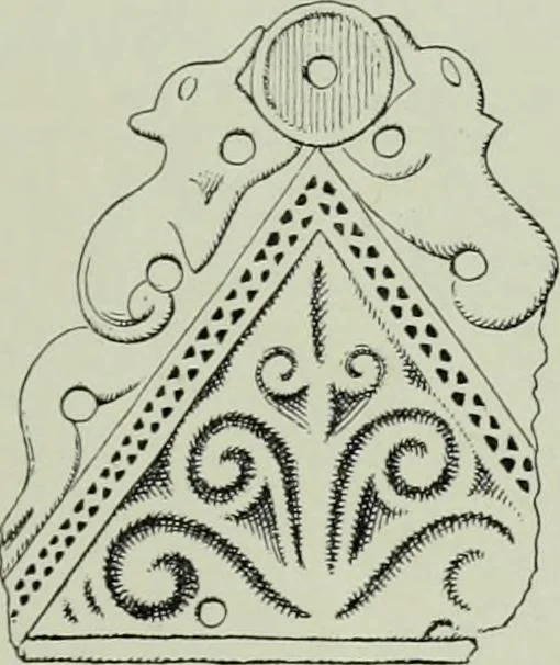 An illustration from Die altgermanische thierornamentik; typologische studie über germanische metallgegenstände aus dem IV. bis IX. jahrhundert, nebst einer studie über irische ornamentik, 1904, leaf 144