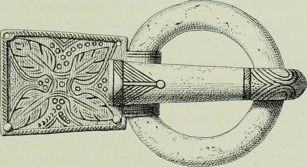An illustration from Die altgermanische thierornamentik; typologische studie über germanische metallgegenstände aus dem IV. bis IX. jahrhundert, nebst einer studie über irische ornamentik, 1904, leaf 158