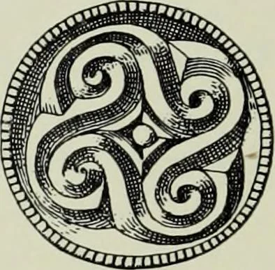 An illustration from Die altgermanische thierornamentik; typologische studie über germanische metallgegenstände aus dem IV. bis IX. jahrhundert, nebst einer studie über irische ornamentik, 1904, leaf 179