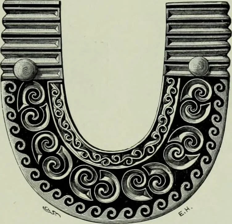 An illustration from Die altgermanische thierornamentik; typologische studie über germanische metallgegenstände aus dem IV. bis IX. jahrhundert, nebst einer studie über irische ornamentik, 1904, leaf 180