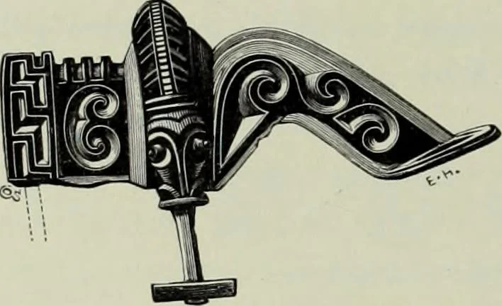 An illustration from Die altgermanische thierornamentik; typologische studie über germanische metallgegenstände aus dem IV. bis IX. jahrhundert, nebst einer studie über irische ornamentik, 1904, leaf 181