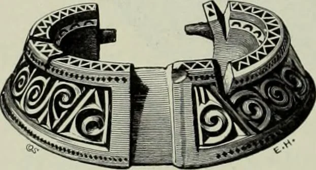 An illustration from Die altgermanische thierornamentik; typologische studie über germanische metallgegenstände aus dem IV. bis IX. jahrhundert, nebst einer studie über irische ornamentik, 1904, leaf 181
