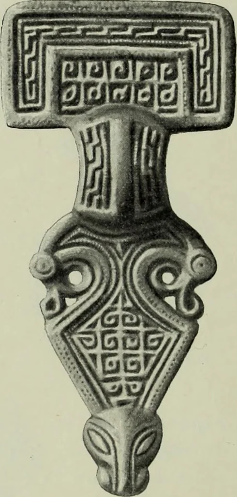 An illustration from Die altgermanische thierornamentik; typologische studie über germanische metallgegenstände aus dem IV. bis IX. jahrhundert, nebst einer studie über irische ornamentik, 1904, leaf 183
