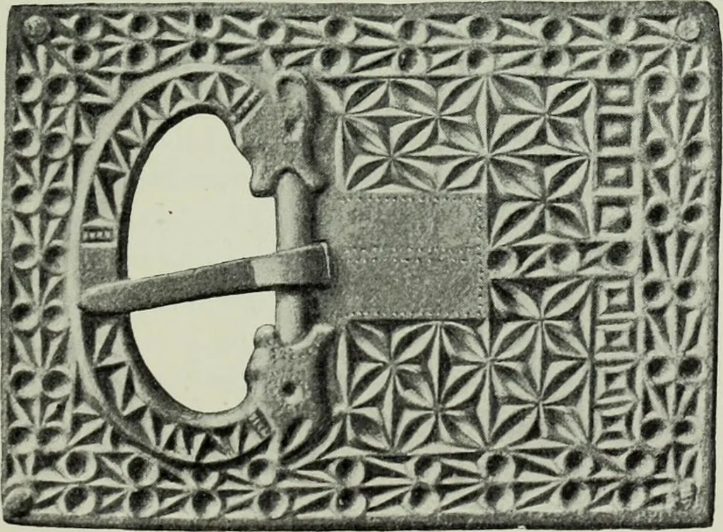 An illustration from Die altgermanische thierornamentik; typologische studie über germanische metallgegenstände aus dem IV. bis IX. jahrhundert, nebst einer studie über irische ornamentik, 1904, leaf 184