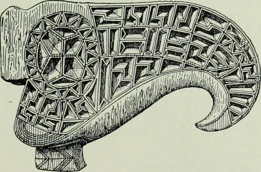 An illustration from Die altgermanische thierornamentik; typologische studie über germanische metallgegenstände aus dem IV. bis IX. jahrhundert, nebst einer studie über irische ornamentik, 1904, leaf 186