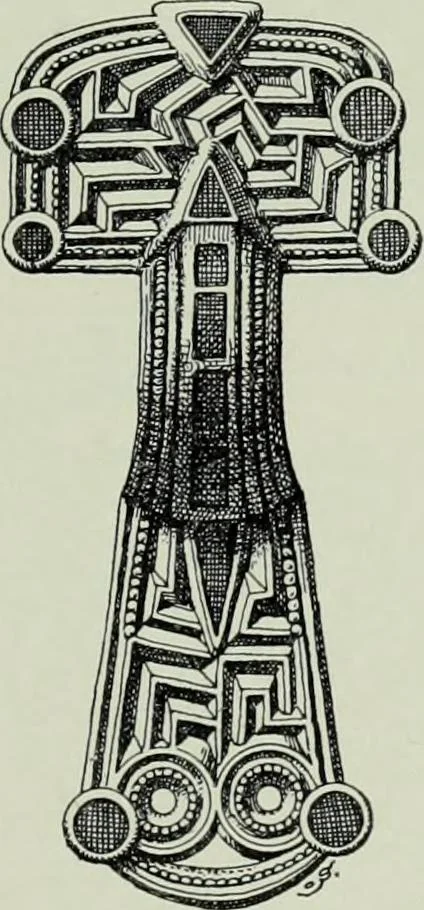 An illustration from Die altgermanische thierornamentik; typologische studie über germanische metallgegenstände aus dem IV. bis IX. jahrhundert, nebst einer studie über irische ornamentik, 1904, leaf 186
