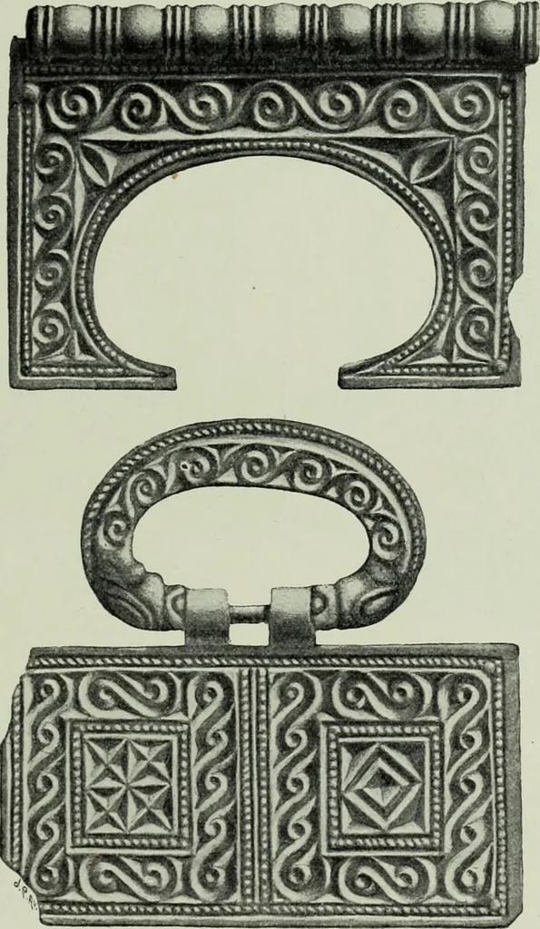 An illustration from Die altgermanische thierornamentik; typologische studie über germanische metallgegenstände aus dem IV. bis IX. jahrhundert, nebst einer studie über irische ornamentik, 1904, leaf 188