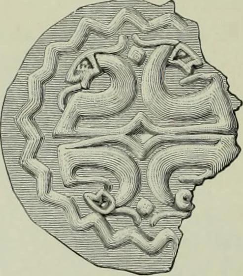 An illustration from Die altgermanische thierornamentik; typologische studie über germanische metallgegenstände aus dem IV. bis IX. jahrhundert, nebst einer studie über irische ornamentik, 1904, leaf 197