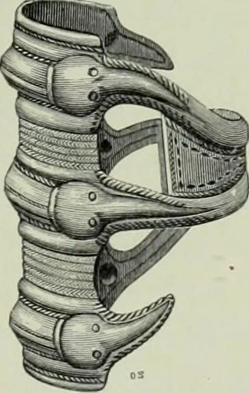 An illustration from Die altgermanische thierornamentik; typologische studie über germanische metallgegenstände aus dem IV. bis IX. jahrhundert, nebst einer studie über irische ornamentik, 1904, leaf 198