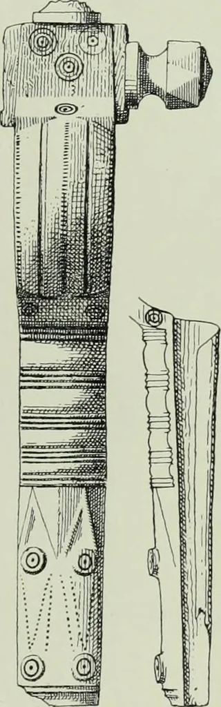 An illustration from Die altgermanische thierornamentik; typologische studie über germanische metallgegenstände aus dem IV. bis IX. jahrhundert, nebst einer studie über irische ornamentik, 1904, leaf 200