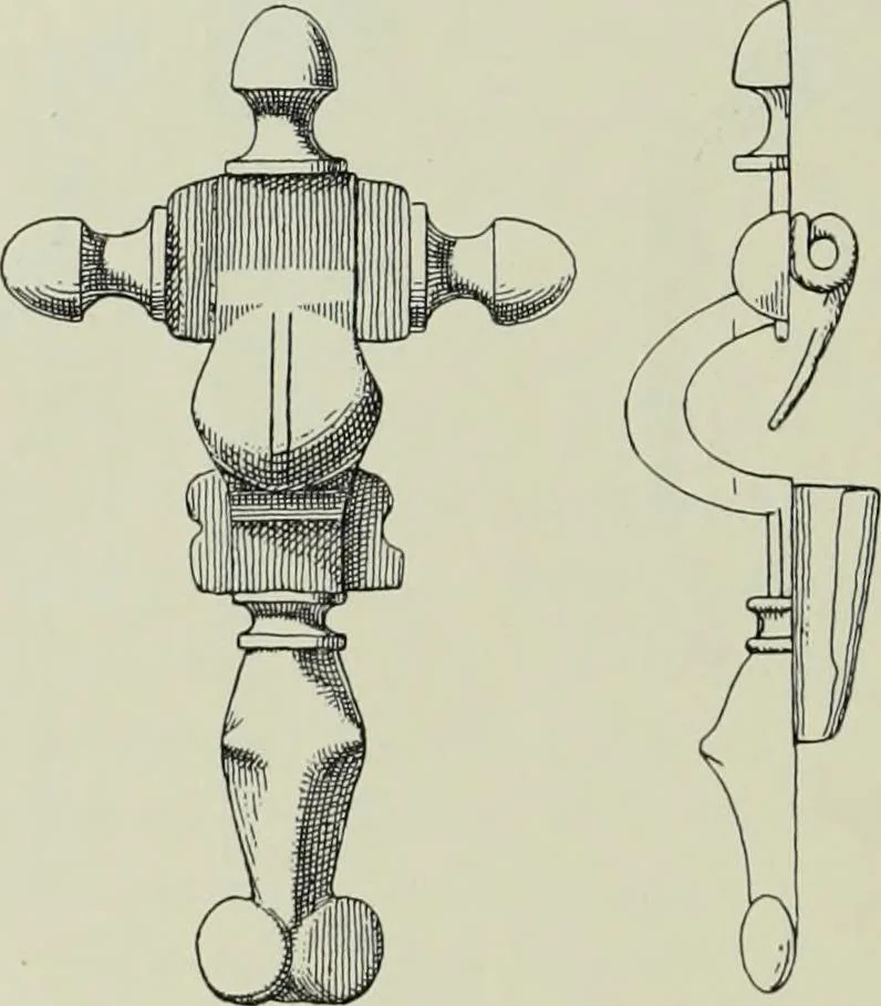 An illustration from Die altgermanische thierornamentik; typologische studie über germanische metallgegenstände aus dem IV. bis IX. jahrhundert, nebst einer studie über irische ornamentik, 1904, leaf 201