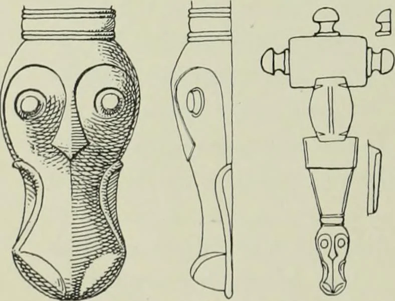 An illustration from Die altgermanische thierornamentik; typologische studie über germanische metallgegenstände aus dem IV. bis IX. jahrhundert, nebst einer studie über irische ornamentik, 1904, leaf 201