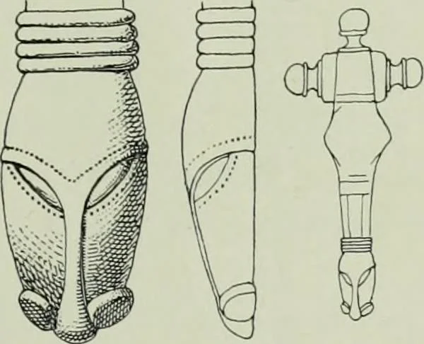 An illustration from Die altgermanische thierornamentik; typologische studie über germanische metallgegenstände aus dem IV. bis IX. jahrhundert, nebst einer studie über irische ornamentik, 1904, leaf 202