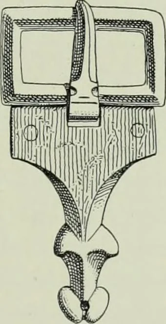 An illustration from Die altgermanische thierornamentik; typologische studie über germanische metallgegenstände aus dem IV. bis IX. jahrhundert, nebst einer studie über irische ornamentik, 1904, leaf 202