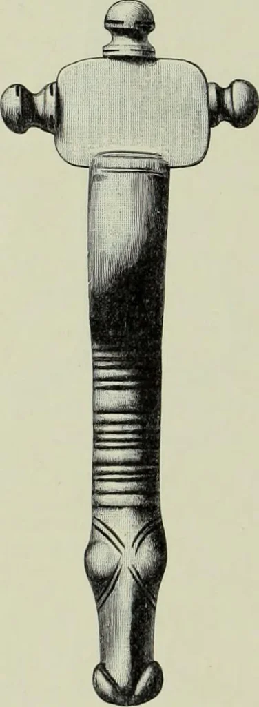 An illustration from Die altgermanische thierornamentik; typologische studie über germanische metallgegenstände aus dem IV. bis IX. jahrhundert, nebst einer studie über irische ornamentik, 1904, leaf 205