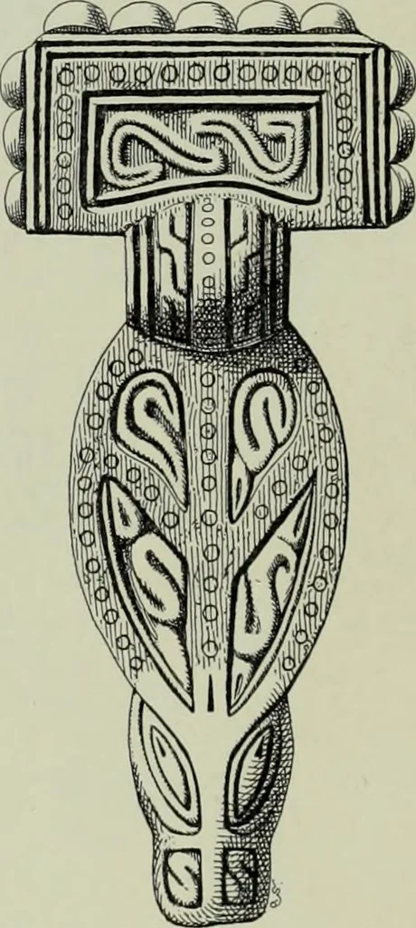 An illustration from Die altgermanische thierornamentik; typologische studie über germanische metallgegenstände aus dem IV. bis IX. jahrhundert, nebst einer studie über irische ornamentik, 1904, leaf 209