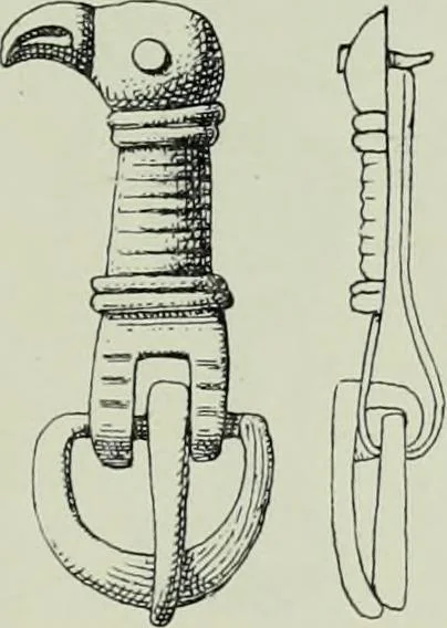 An illustration from Die altgermanische thierornamentik; typologische studie über germanische metallgegenstände aus dem IV. bis IX. jahrhundert, nebst einer studie über irische ornamentik, 1904, leaf 214