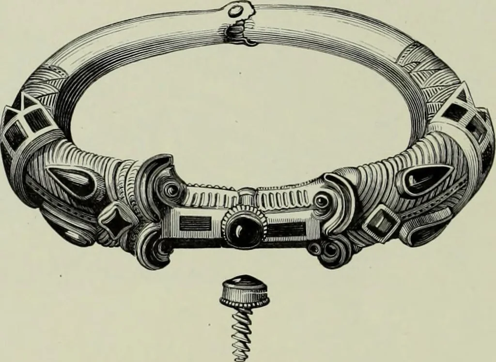 An illustration from Die altgermanische thierornamentik; typologische studie über germanische metallgegenstände aus dem IV. bis IX. jahrhundert, nebst einer studie über irische ornamentik, 1904, leaf 221