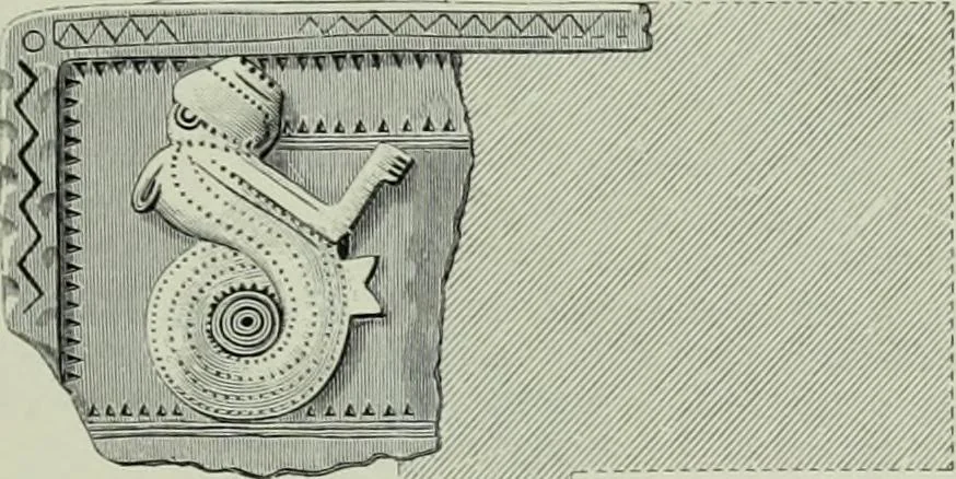 An illustration from Die altgermanische thierornamentik; typologische studie über germanische metallgegenstände aus dem IV. bis IX. jahrhundert, nebst einer studie über irische ornamentik, 1904, leaf 224
