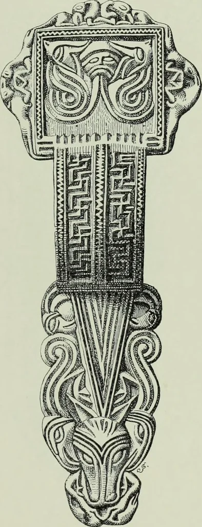 An illustration from Die altgermanische thierornamentik; typologische studie über germanische metallgegenstände aus dem IV. bis IX. jahrhundert, nebst einer studie über irische ornamentik, 1904, leaf 224