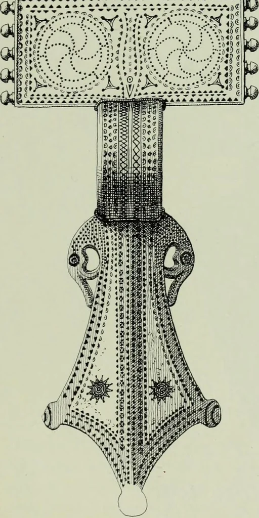 An illustration from Die altgermanische thierornamentik; typologische studie über germanische metallgegenstände aus dem IV. bis IX. jahrhundert, nebst einer studie über irische ornamentik, 1904, leaf 226
