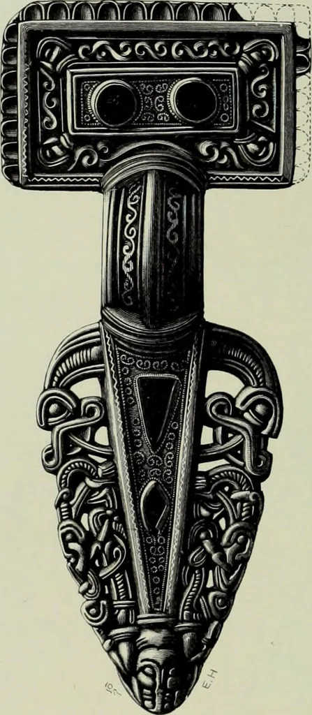 An illustration from Die altgermanische thierornamentik; typologische studie über germanische metallgegenstände aus dem IV. bis IX. jahrhundert, nebst einer studie über irische ornamentik, 1904, leaf 227