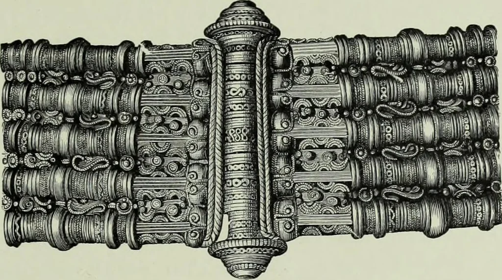 An illustration from Die altgermanische thierornamentik; typologische studie über germanische metallgegenstände aus dem IV. bis IX. jahrhundert, nebst einer studie über irische ornamentik, 1904, leaf 230