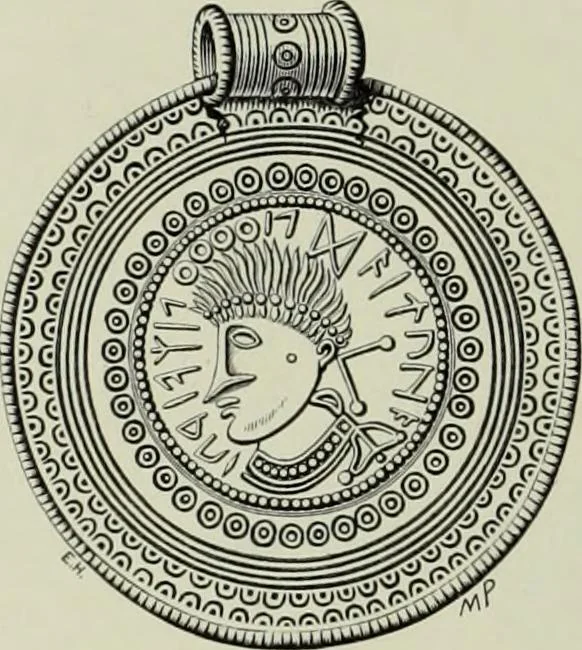 An illustration from Die altgermanische thierornamentik; typologische studie über germanische metallgegenstände aus dem IV. bis IX. jahrhundert, nebst einer studie über irische ornamentik, 1904, leaf 233