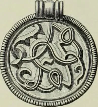 An illustration from Die altgermanische thierornamentik; typologische studie über germanische metallgegenstände aus dem IV. bis IX. jahrhundert, nebst einer studie über irische ornamentik, 1904, leaf 233