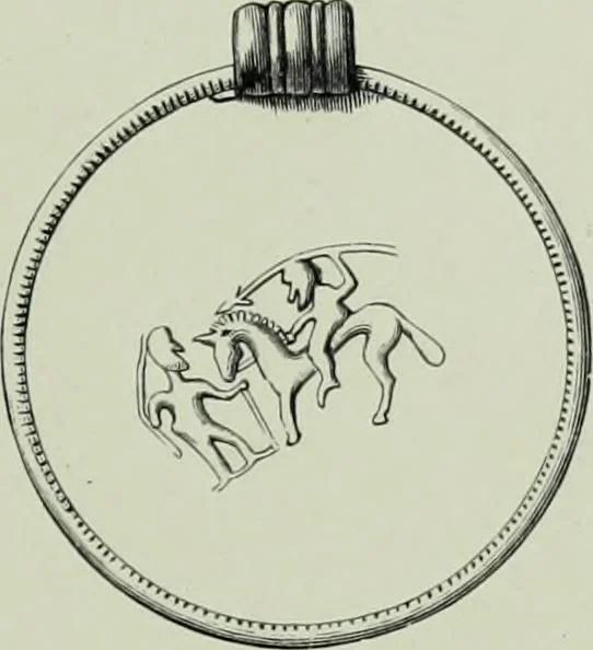 An illustration from Die altgermanische thierornamentik; typologische studie über germanische metallgegenstände aus dem IV. bis IX. jahrhundert, nebst einer studie über irische ornamentik, 1904, leaf 234